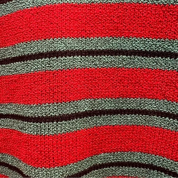 Anthropologie Harlyn Red Blue Striped 
Ruffle Shoulder Sweater. Size Medium. - Picture 12 of 14